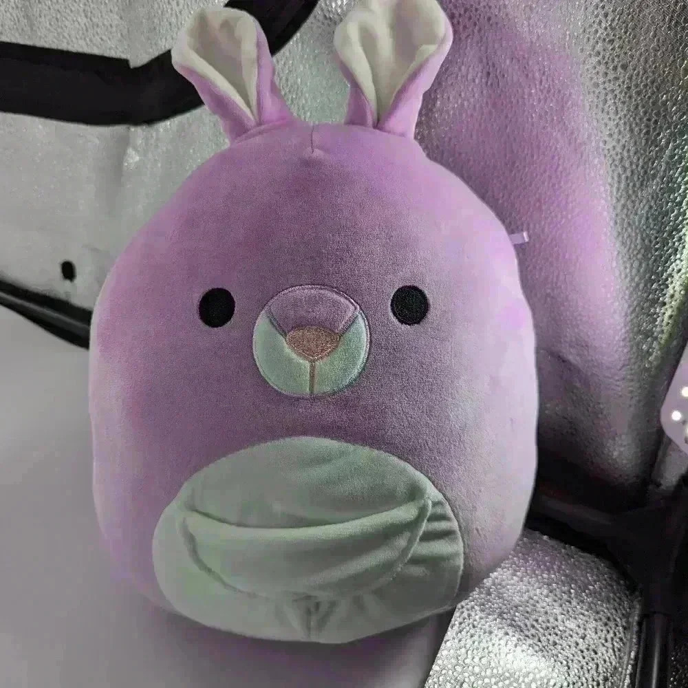 Squishmallow 10” Kiki Kangaroo Soft Purple Pocket Pouch Marsupial Plush
